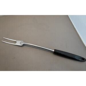 Vintage Ekco 2-Prong Serving Fork w/Black Plastic Handle - 12-1/2” Length - USA